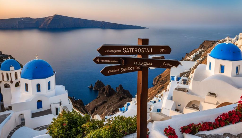 La lingua ufficiale a Santorini